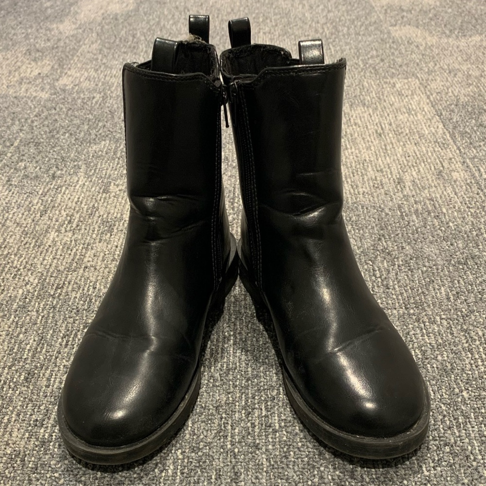 Women’s Zara Chelsea Style Side Zip Black Leather Studded Ankle Boots